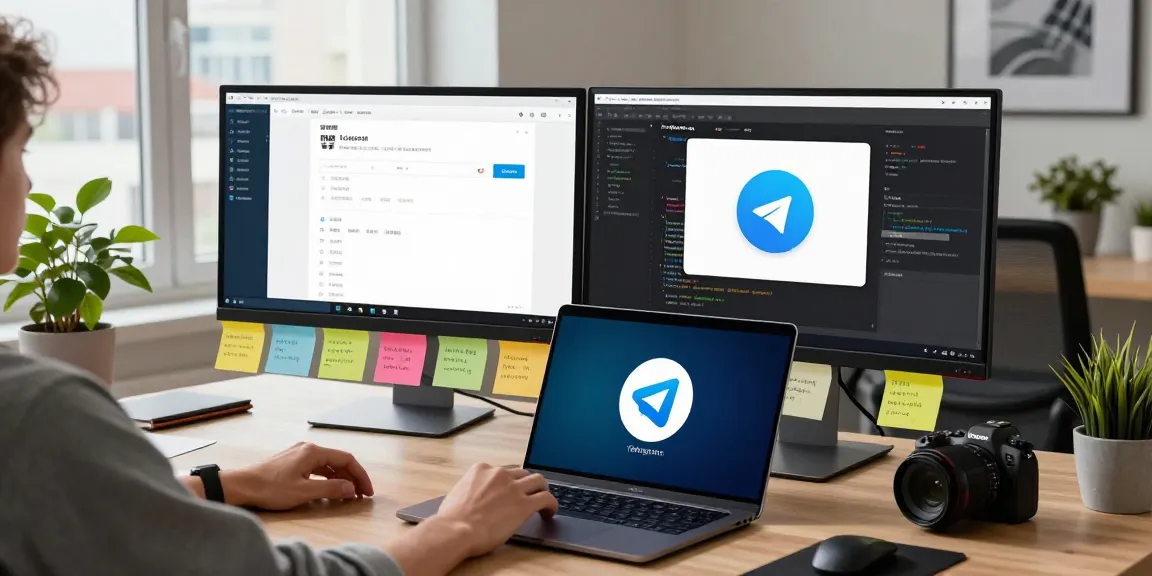 Setting up Telegram Chinese on a modern desktop, showcasing the user interface and workspace.