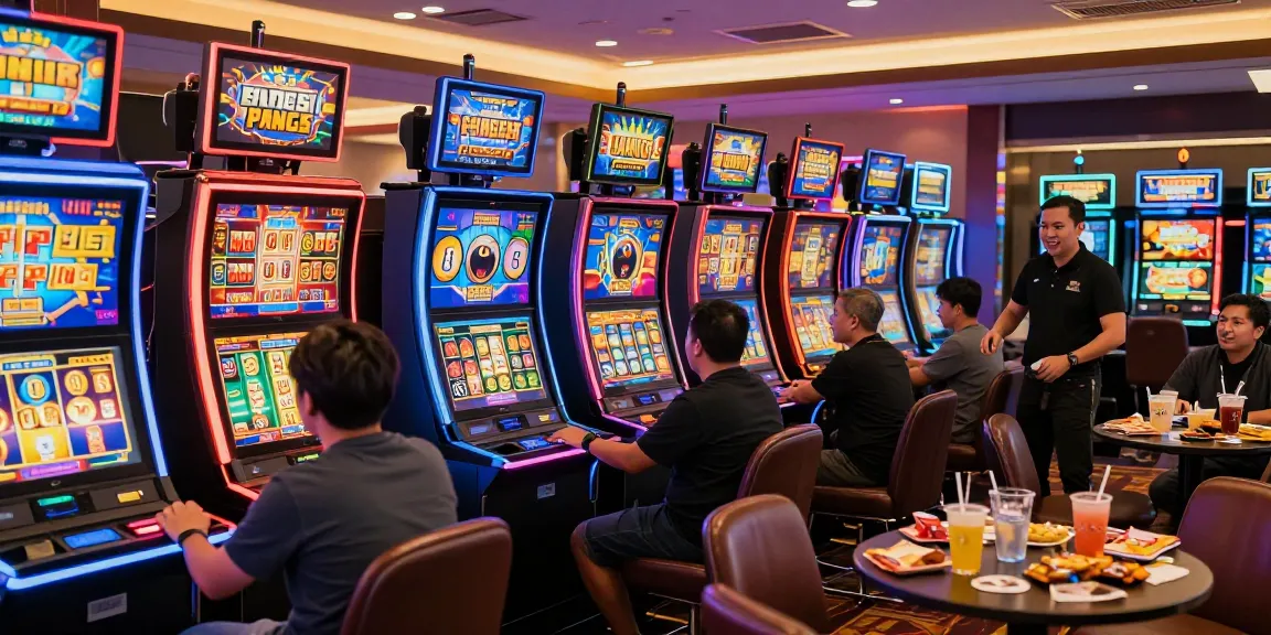 Pengalaman bermain di situs slot gacor dengan pemain yang bahagia dan mesin slot modern.